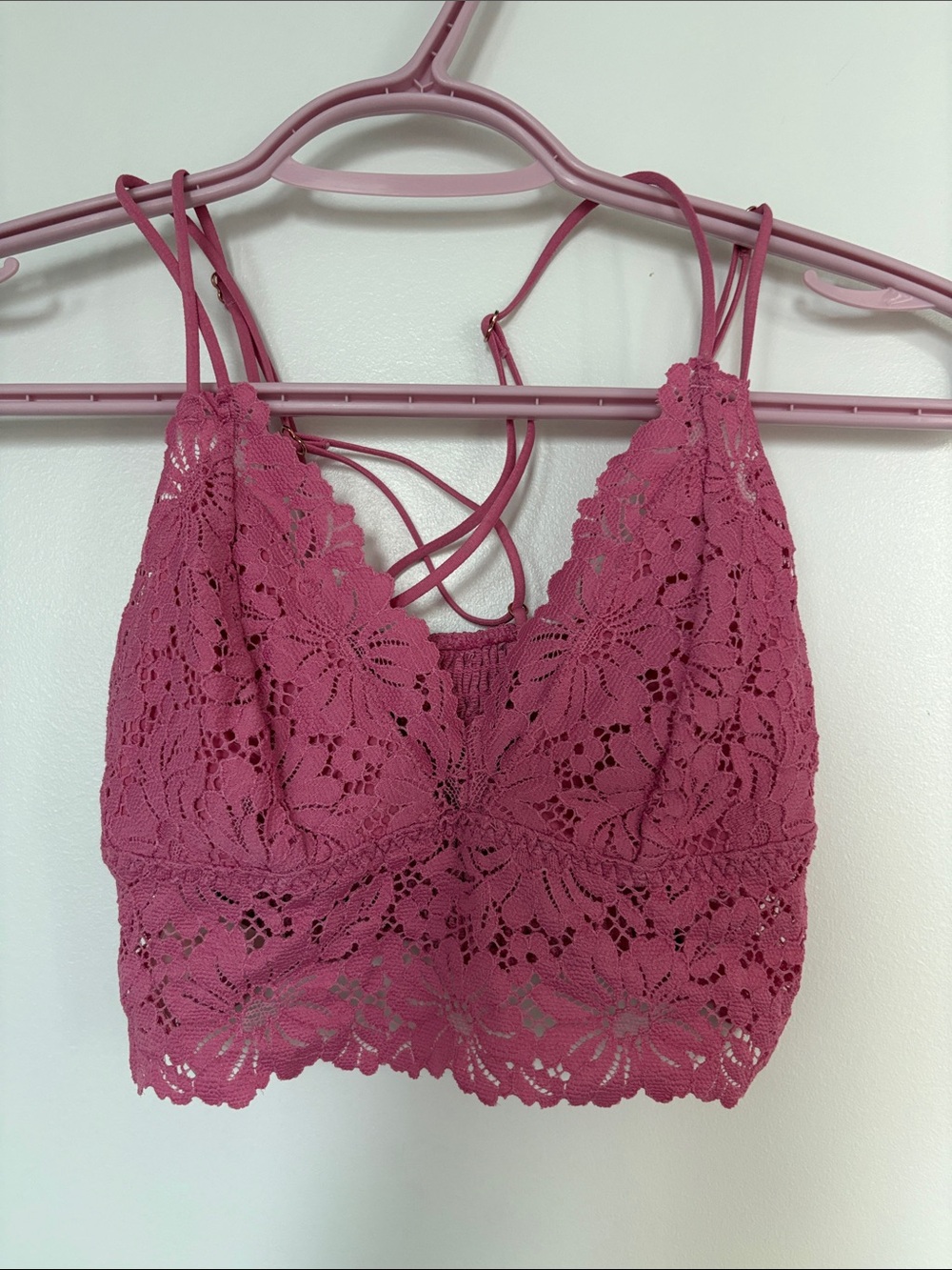 Victoria's Secret PINK lace racerback bralette in Pink